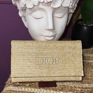 Dior Tan Woven Clutch